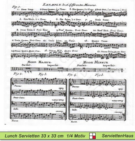 Musik Noten Adagio auf weiß - 1 Lunch Serviette
